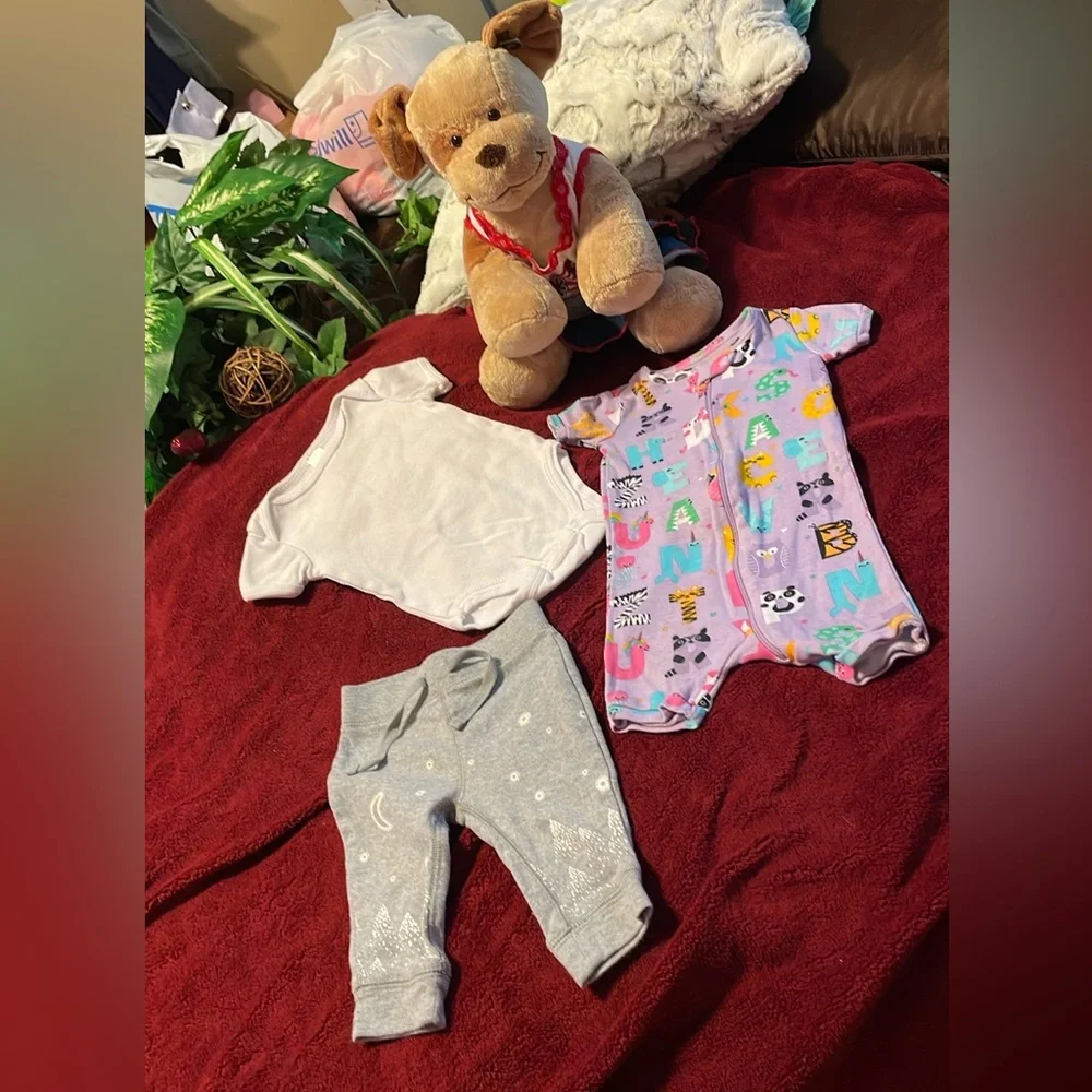 NWOT~ BABY GIRL BUNDLE 3 pieces 2 Outfits Babygear PJ Place Old Navy All 3-6M